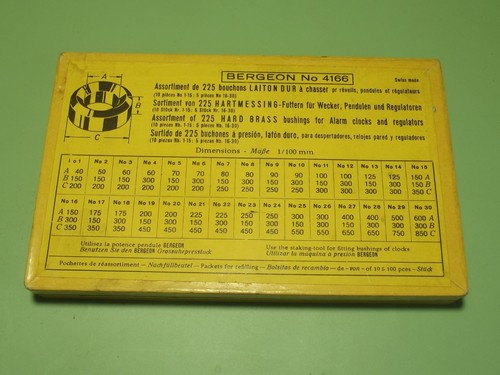 Bergeon brass clock bushings - clock,