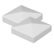True 5x5 (127mm x 127mm) Plastic Pyramid Vinyl Fence Post Cap White 8,16, 24 pk