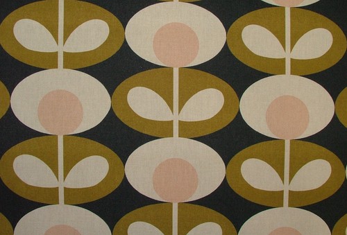 Orla kiely cotton fabric - kiely, oval