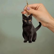 Black Cat Keychain With 2D