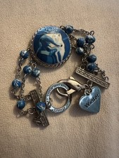 Viva beads Dolphin pendant Bracelet stainless steel silver tone + VAT