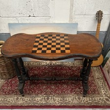 Antique Wood Chessboard Table