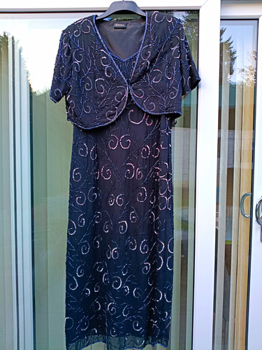 Debut black beaded sequin - beaded,