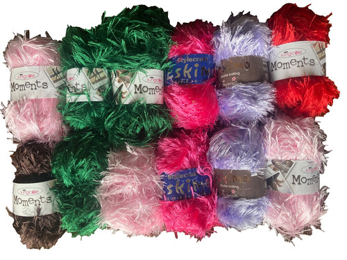 Mixed eyelash yarn - mixed, clearance