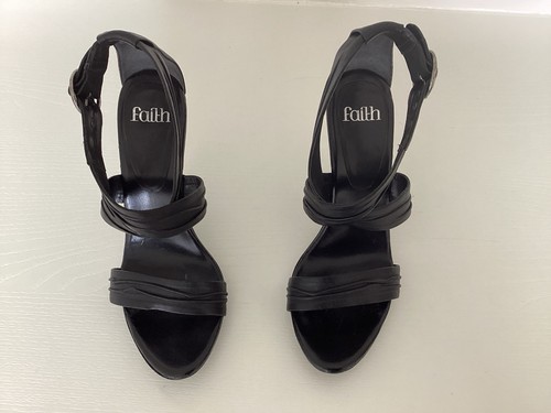 Faith black leather strappy - faith,