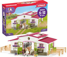 Horse Club - 97PC Riding Center Horse Toy Playset with Rider, 2 Horses, Barn and