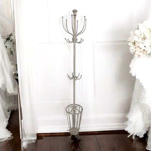 Coat stand cream metal 177cm - coat,