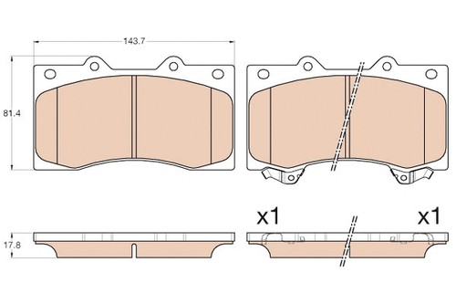 Front brake pad set - brake,