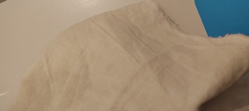 Ivory cream linen look fabric - ivory,