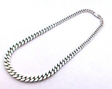 Taxco Mexico 925 Sterling Silver Tapered Curb Chain Necklaces. 114.4g, 50cm, 20"