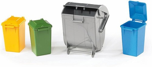Bruder garbage can set - garbage, of