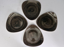 CHURCHILL STONECAST RAW BROWN 9½" triangle salad plates x 4