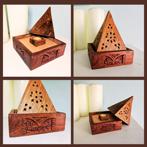 Wooden pyramid incense - pyramid, box