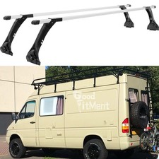 63" Rain Gutter Roof Rack Rails Cross Bars Luggage Carrier For Mercedes Sprinter