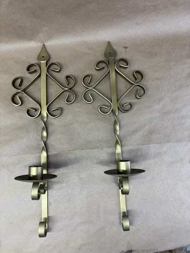 Pair vtg wrought iron - pair,