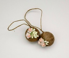 SET OF TWO Kissing Balls pink Handmade Wedding Pomanders, Pomander Balls Hanging