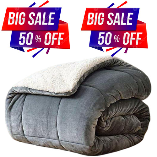 Sherpa fleece weighted blanket - fleece,