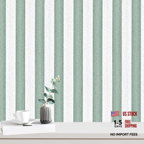 Boho silver striped sage - striped,