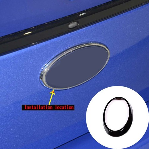 Glossy black rear car logo - black,