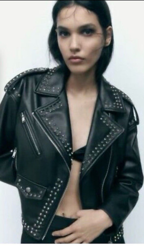 Zara studded biker jacket - studded,