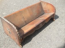 Antique leather  covered book trough