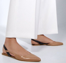 ZARA Beige Flats SLINGBACK Sandals Shoes 36 / 4 - 4.5 UK