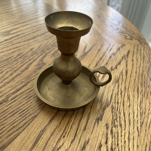 Vintage brass chamberstick - brass,