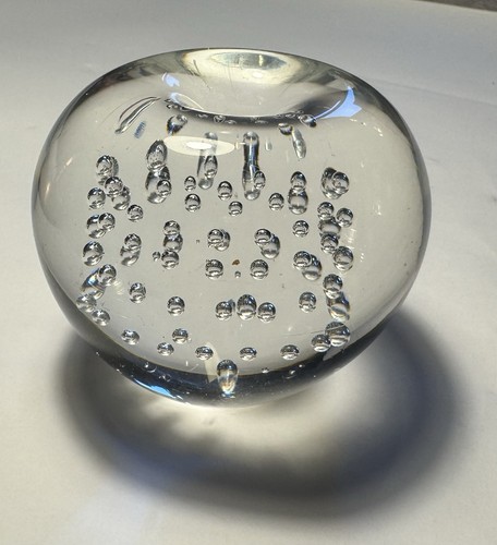 Glass apple paperweight with - apple,