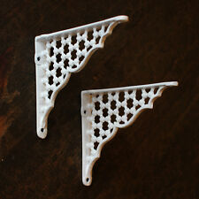 Pair of 6x5" SMALL HONEYCOMB ANTIQUE CAST IRON VICTORIAN SHELF BRACKETS BR05wx2