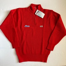 Vintage 1980s Fila 1/4 Zip Azzurro Sweater S/M Made In Italy Red BJ Tennis OG