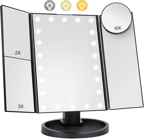 Lighted makeup mirror - mirror, with