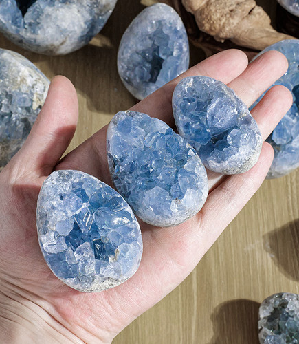 Natural blue celestite crystal - celestite,