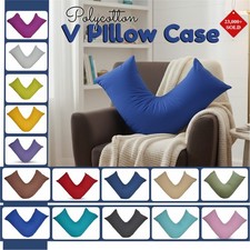 Premium Polycotton V-Shaped Pillowcase Cover for V Pillow Head Back Neck Support