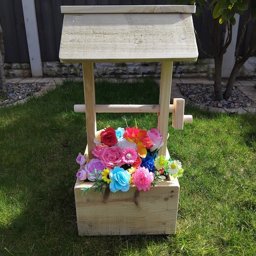 Lovely wooden wishing well - wooden,