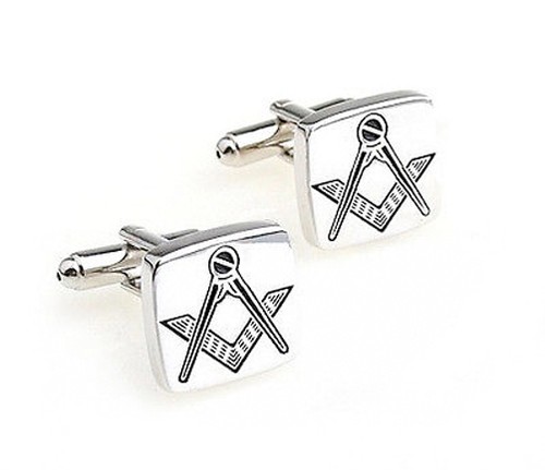 Masonic cufflinks steel - masonic,