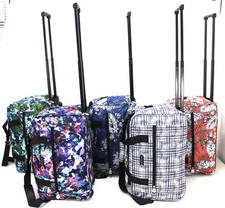 18" Wheeled Cabin Approved Bag Holdall Trolley Luggage Weekend Duffle Case Bag