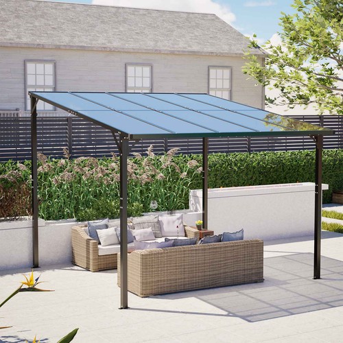 3x3m wall mounted pergola - mounted, lean