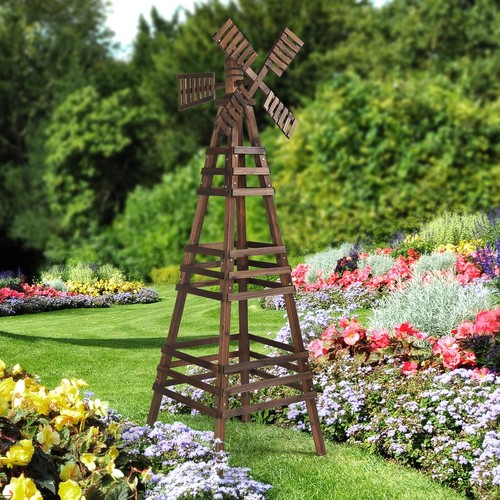 Outdoor yard windmill wooden - windmill,