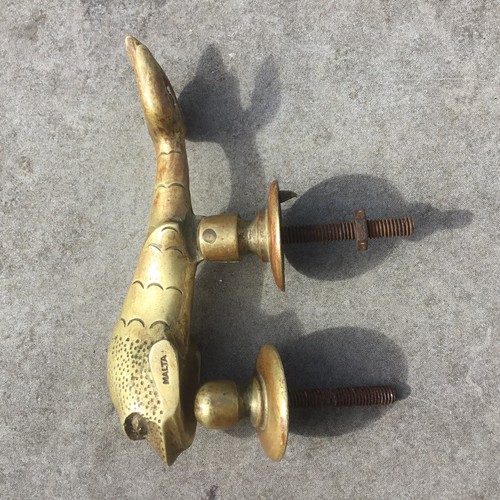 Antique solid brass - brass, dolphin