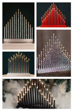 Christmas Candle Bridge Arch 33 Light Window Table Decoration Silver/White/Black