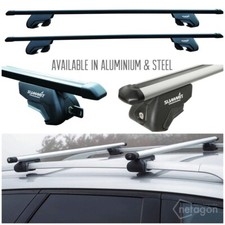 Pair of Locking Aero 135cm 75kg Car Roof Rail Cross Bars to fit VW Touareg 10-18