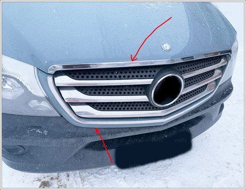 Chrome front grill outer - front,