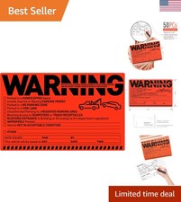 Durable 50-Pack Orange Tow Stickers for Car Windows - Effective Parking Warnings