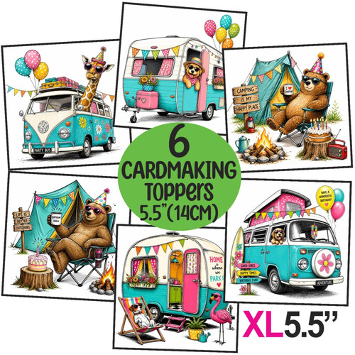 Camping caravan card - camping,