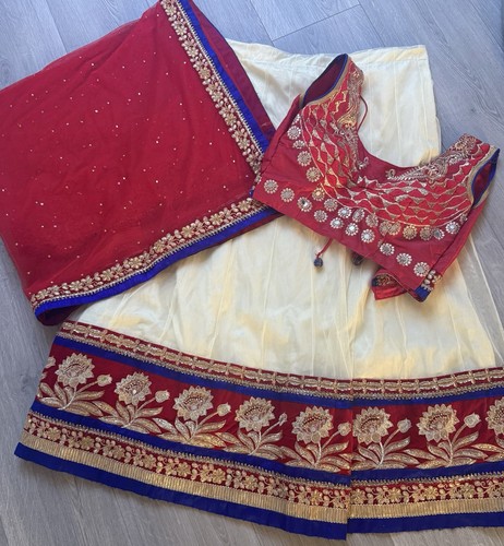 Traditional red cream lehenga - red/cream,
