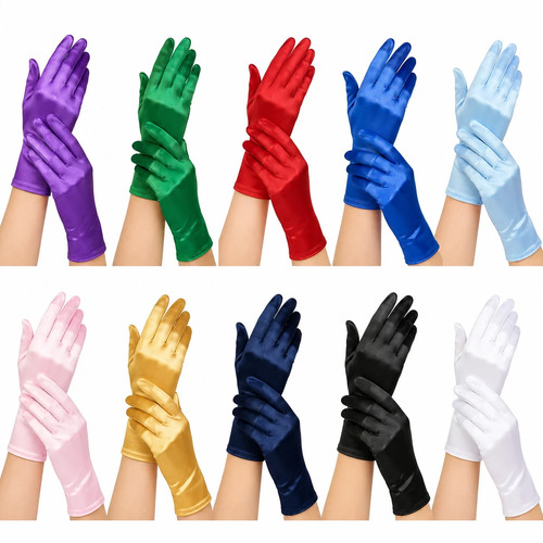 Ladies short satin gloves - ladies,
