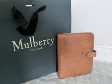 MULBERRY Oak Brown Leather Medium Organiser Filofax Notebook Agenda