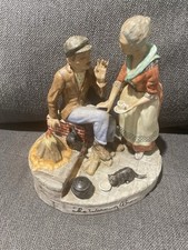 Dresden Porcelain Figurine. Titled The Warming Brew