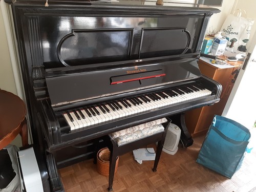 Steinway ebonised upright - steinway,