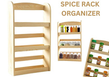 Wooden Spice Rack 3 Tier Spice Jars Herbs Holder Kitchen Storage Organizer Unit